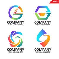 Collection Colorful initial G letter logo design template vector