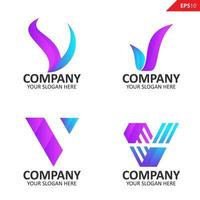 Collection Colorful initial V letter logo design template vector