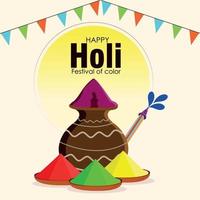 Happy holi indian festival celebration background vector