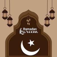 concepto de diseño plano de ramadan kareem con linterna vector