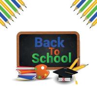 Back to school background with blackboard vector