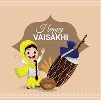 Vaisakhi sikh festival celebration background vector