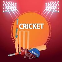 Cricket tournament match with stadium background vector