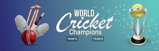 Fondo de campeonato de cricket o banner vector