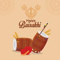 Flat vector design happy vaisakhi element