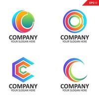 Collection Colorful initial C letter logo design template vector