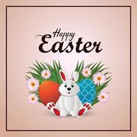 Flat easter design concept and background vector