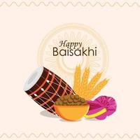 feliz vaisakhi ilustración creativa y fondo vector