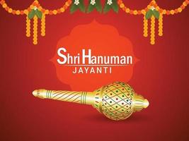ilustración creativa del arma de lord hanuman para hanuman jayanti vector