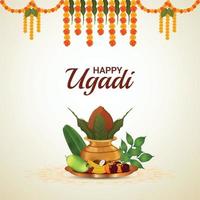 Happy ugadi or gudi padwa greeting card