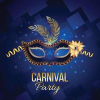 Carnival event poster or greeting card on blue background vector