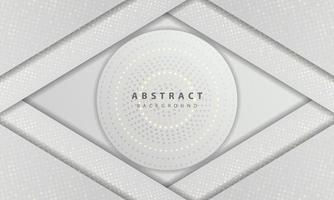 Luxury and modern concept texture with silver glitters dots element decoration. White abstract background with paper shapes overlap layers. vector
