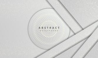 Luxury and modern concept texture with silver glitters dots element decoration. White abstract background with paper shapes overlap layers.