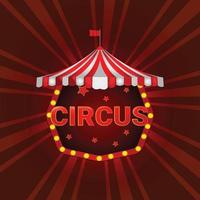 Circus tent on red background vector