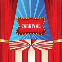 Carnival party celebration background with circus curtain vector