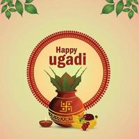 ilustración vectorial y fondo de ugadi feliz vector