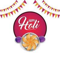 Happy holi indian festival greeting card vector