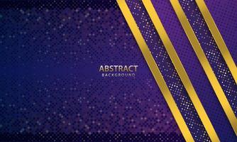 Dark blue abstract background. texture with line gold and glitters decoration. Realistic vector illustration.