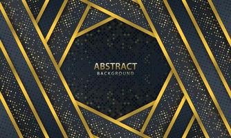 Abstract dark background with gold line design modern. vector illustration.