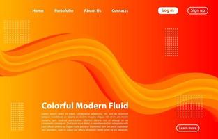 3D Abstract Fluid Shape with Gradient.Landing Page Concept in Orange Color. Abstract orange color geometric shapes background. vector