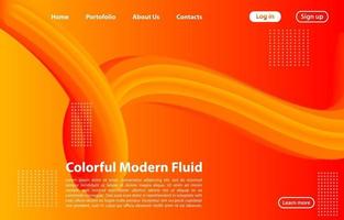 3D Abstract Fluid Shape with Gradient.Landing Page Concept in Orange Color. Abstract orange color geometric shapes background. vector