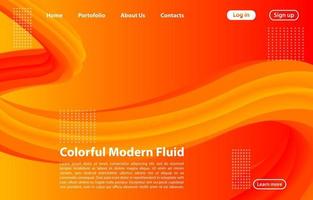 3D Abstract Fluid Shape with Gradient.Landing Page Concept in Orange Color. Abstract orange color geometric shapes background. vector