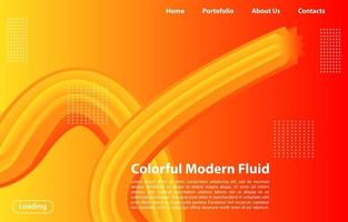 3D Abstract Fluid Shape with Gradient.Landing Page Concept in Orange Color. Abstract orange color geometric shapes background. vector