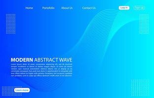 Modern abstract wave background.Landing page abstract wave design.Blue Template apps and websites. vector