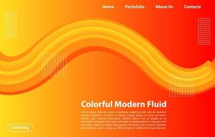 3D Abstract Fluid Shape with Gradient.Landing Page Concept in Orange Color. Abstract orange color geometric shapes background. vector