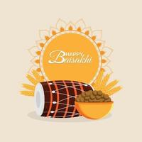 Flat design of happy vaisakhi vector