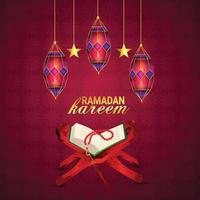 diseño creativo y plantilla o ramadan kareem vector illustrationand fondo