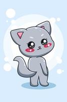 cute and funny cat cartoon illustration vector