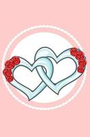 Heart jewelry valentine pair cartoon illustration vector