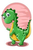 Kind cute pink dinosaur cartoon isolated object 7023619 Vector Art