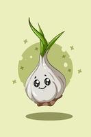 Design character of garlic illustration vector