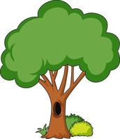 Tree with tree hole cartoon style isolated on white background vector