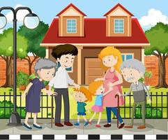 Member of family at home outdoor scene vector