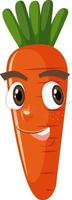 personaje de dibujos animados de zanahoria con expresión facial vector