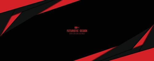 Abstract wide window of black and red technology template design artwork background. illustration vector eps10
