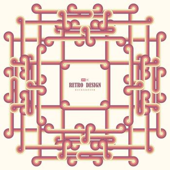 Abstract retro line pattern artwork frame background. illustration vector eps10