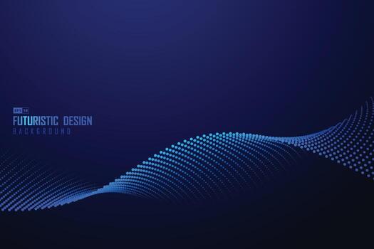 Línea ondulada azul degradado abstracto de fondo de obra de arte de patrón de partículas. ilustración vectorial eps10 vector