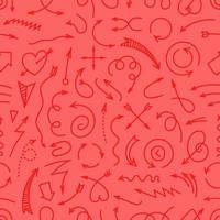Different simple arrows red seamless background vector