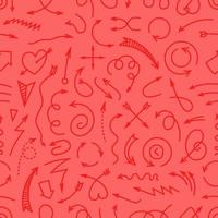 Different simple arrows red seamless background vector