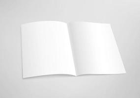 Opened blank paper book. Template for design. Vector mockup