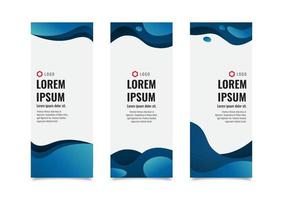 Vertical banners template set, abstract blue liquid shapes wavy with place for text and logo, template design vector illustration