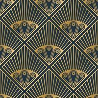 patrones sin fisuras abstractos de lujo, fondo de textura de líneas doradas retro, forma de pluma de pavo real, ilustración vectorial vector