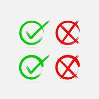 Right And Wrong Check Mark Design Vectors