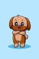 Cute brown dog vector illustration