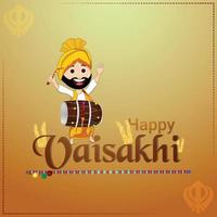 Vector illustration for happy vaisakhi banner or greeting card