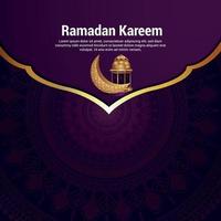 Ramadan kareem greeting card and background vector